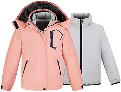 wantdo Girl's Ski Jacket Warm 3 in 1 Winter Coat Fleece Line...