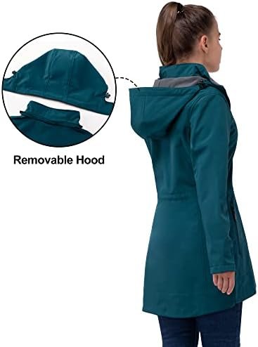 33,000ft Women's Waterproof Softshell Long Rain Jacket with ...