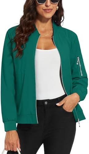 MAGCOMSEN Women's Jacket Lightweight Bomber Jackets 5 Pocket... MAGCOMSEN Women's Jacket Lightweight Bomber Jackets 5 Pocket...