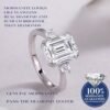 3ct Moissanite Engagement Ring for Women, 10 * 8MM Main Ston...