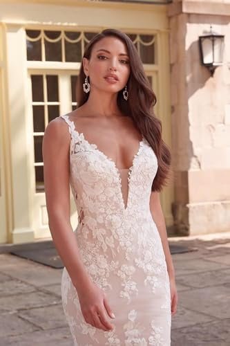 Mermaid Wedding Dresses for Bride Lace Beach Tulle Applique ...