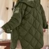 Dyexces Womens Quilted Puffer Jacket Hooded Long Sleeve Zip ...