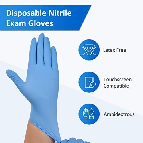 Schneider Nitrile Exam Gloves, Blue, 4 mil, Powder-Free, Lat...
