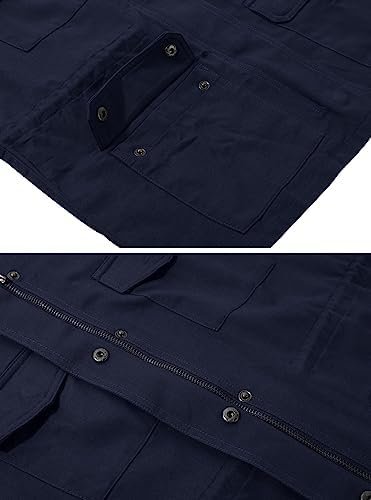 chouyatou Women's Fall Stand Collar Zip Up Military Cotton U...