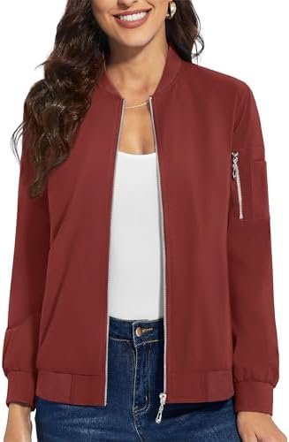 TACVASEN Women's Bomber Jackets Lightweight Casual Jacket Fu...