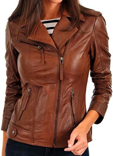 KYZER KRAFT Womens Leather Jacket Bomber Motorcycle Biker Re...
