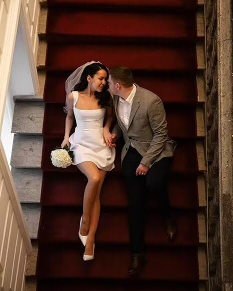 Square Neck Satin Homecoming Dresses for Teens Short A Line ...