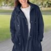 Woman Within Women's Plus Size Fleece-Lined Taslon Anorak