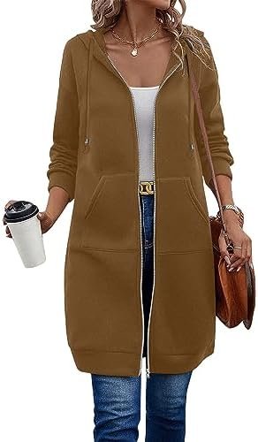 ELESOL Women Casual Zip up Fleece Hoodies Tunic Sweatshirt L...
