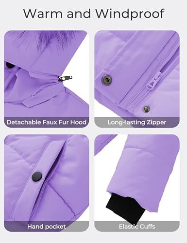 wantdo Girls' Puffy Winter Coats Thick Printed Quilted Jacke...