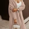 Aoysky Womens Long Cardigans Cable Knitted Open Front Oversi...