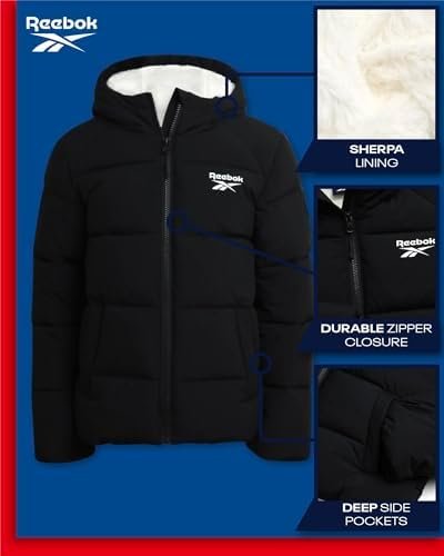 Reebok Girls' Winter Jacket – Heavyweight Quilted Puffer Par...