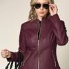 Lock and Love Women's Faux Leather Moto Biker Jacket Coat wi...