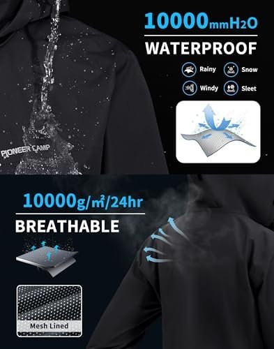 Pioneer Camp Women's Rain Jacket with Hood Waterproof Windbr...