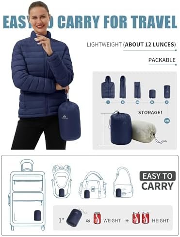 Pioneer Camp Women's Packable Puffer Jacket Winter Lightweig...