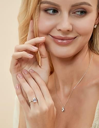 EAMTI 3CT 925 Sterling Silver Engagement Rings Radiant Cut S...