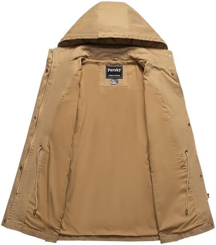 Pursky Women's Cotton Anorak Jacket Lightweight Casual Milit...