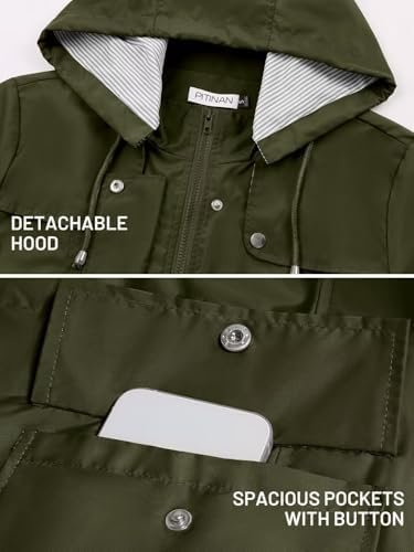 PITINAN Rain Jackets For Women Waterproof Rain Coats with Ho...