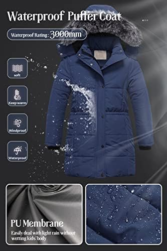 Chrisuno Girl's Long Parka Warm Winter Coat Water Resistant ...