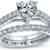 Classic Romantic 2CT AAA CZ Solitaire Heart Shaped Engagemen...