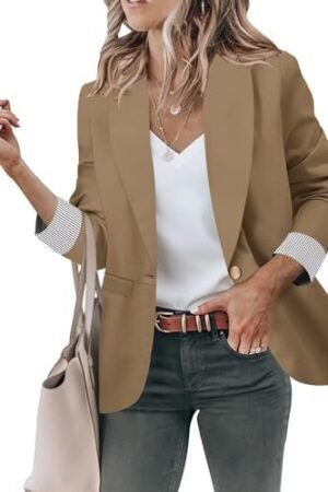 Genhoo Blazer Jackets for Women with Pockets Open Front Long... Genhoo Blazer Jackets for Women with Pockets Open Front Long...
