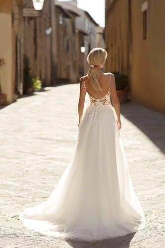 Wchecalino Boho Sweetheart Wedding Dresses with Long Sleeves...