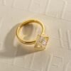 2CT/3CT Cubic Zirconia Yellow Gold Engagement Ring Round Cut...
