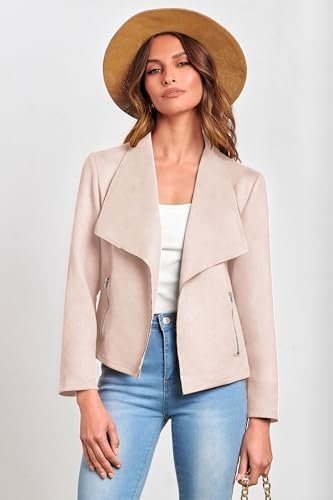 PRETTYGARDEN Women's Faux Suede Jackets 2025 Spring Fall Clo...