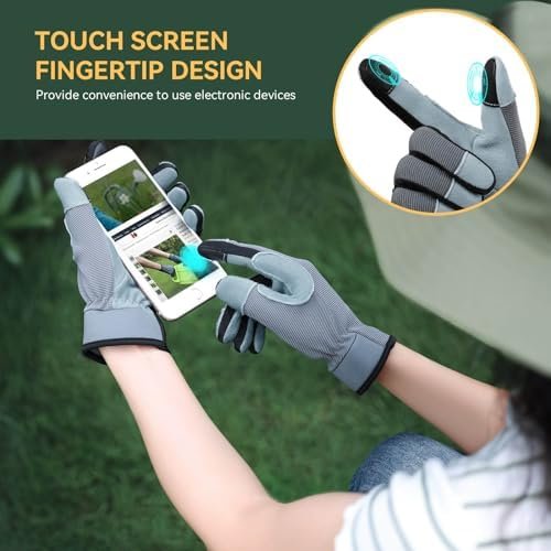 OZERO Deerskin Women Garden Gloves: Touch Screen | Breathabl...