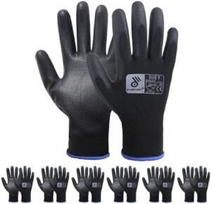 HLDD HANDLANDY PU Coated Safety Work Gloves, 6/12 Pairs Work... HLDD HANDLANDY PU Coated Safety Work Gloves, 6/12 Pairs Work...
