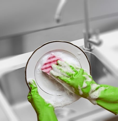 Cleanbear Synthetic Rubber Gloves, Medium Size, 11.8 Inches,...