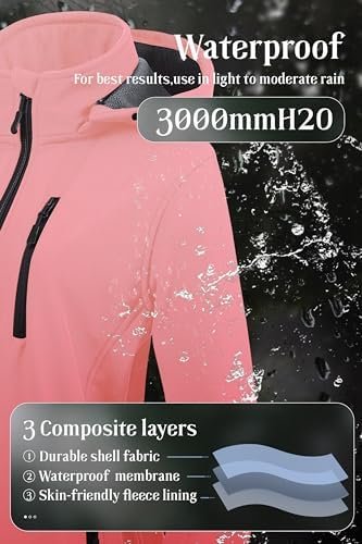 Chrisuno Women's Lightweight Long Softshell Fleece Lined Jac...