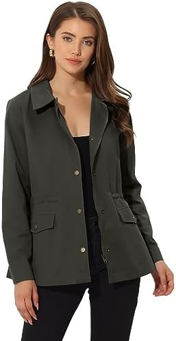 Allegra K Women's Utility Jackets Drawstring Waist 2025 Spri... Allegra K Women's Utility Jackets Drawstring Waist 2025 Spri...
