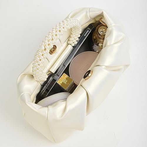 Valleycomfy Evening Clutch Pearl Purses for Women Ladies Sof...