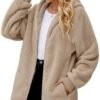 ReachMe Womens Fleece Zip Up Jacket with Pockets Oversized L...
