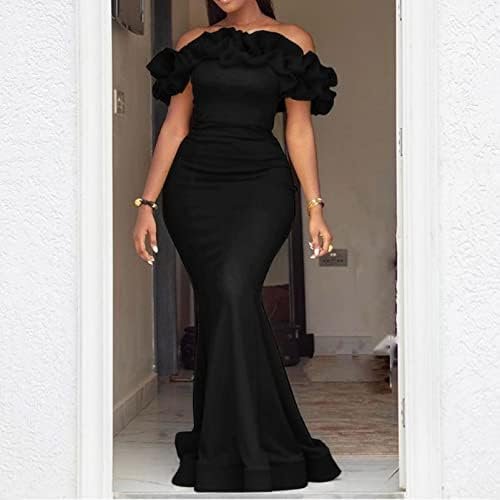 Cololura Sexy Floor-Length Off Shoulder Ruffles Stringy Selv...