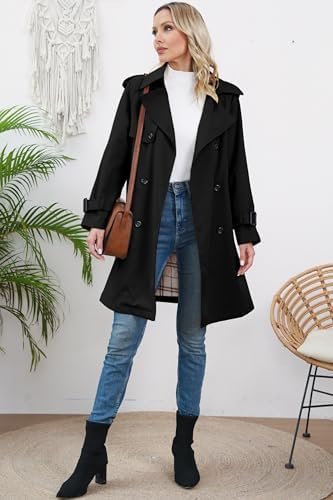 Betusline Girls & Women's Trench Coat Double Breasted Classi...