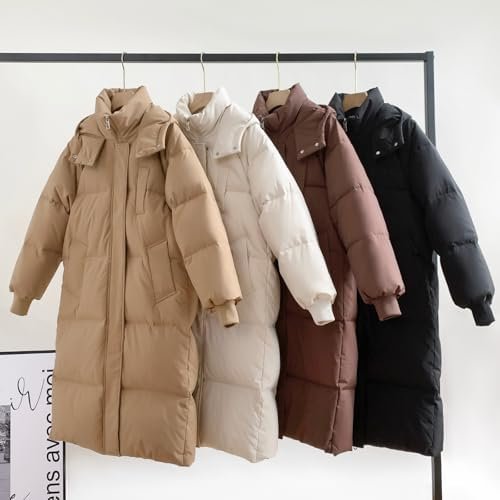 Long Puffer Jacket for Women,2024 Thickened Winter Coat Hood...