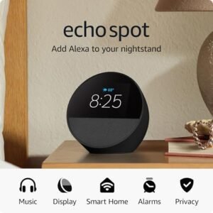 Amazon Echo Spot (newest model), Great for nightstands, offi... Amazon Echo Spot (newest model), Great for nightstands, offi...