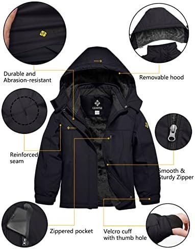 GEMYSE Girl's Waterproof Ski Snow Jacket Hooded Fleece Lined...