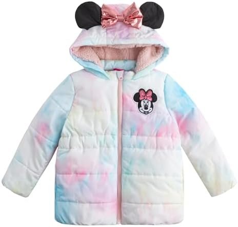 Disney Minnie Mouse Girls Puffer Jacket with Ears and Bow fo...