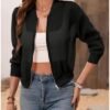 Verdusa Women's See Through Bomber Jacket Zip Up Long Sleeve...