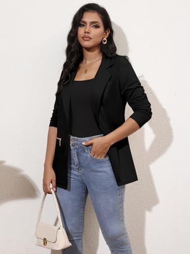 Genhoo Women's Long Sleeve Blazer Open Front Cardigan Jacket...