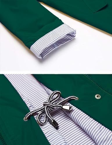 Rain Jacket Women Striped Lined Hooded Lightweight Raincoat ...