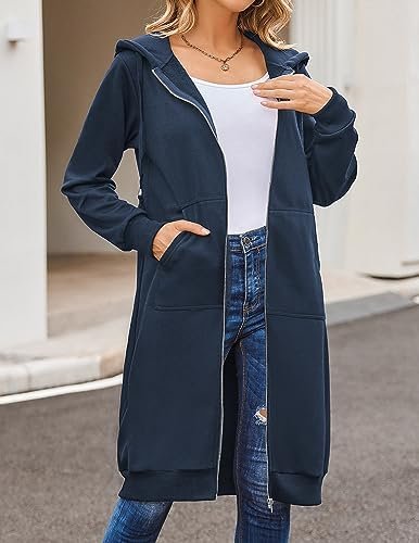 ELESOL Women Casual Zip up Fleece Hoodies Tunic Sweatshirt L...