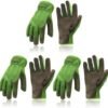 HANDLANDY Men Leather Gardening Gloves, Utility Work Gloves ...