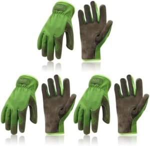 HANDLANDY Men Leather Gardening Gloves, Utility Work Gloves ... HANDLANDY Men Leather Gardening Gloves, Utility Work Gloves ...