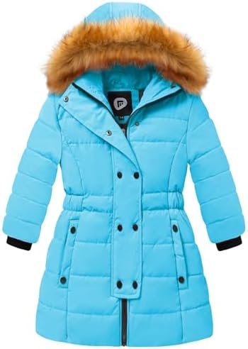 FARVALUE Girls Warm Winter Coats Water Resistant Thicken Lon...