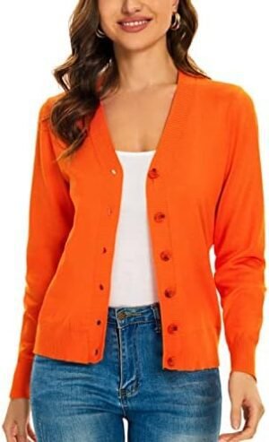 Women's V Neck Button Down Long Sleeve Cardigan Sweater Women's V Neck Button Down Long Sleeve Cardigan Sweater