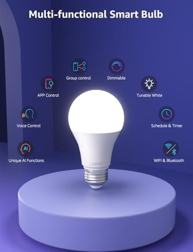 Lepro B1 AI Smart Light Bulbs - WiFi & Bluetooth RGBWW Color...